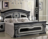 Aida 4 Piece Bedroom Set In Black/Silver - Aidabedsilver140X203 - 4Set | ESF | Home Elegance USA