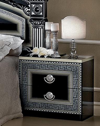 Aida 4 Piece Bedroom Set In Black/Silver - Aidabedsilver140X203 - 4Set | ESF | Home Elegance USA
