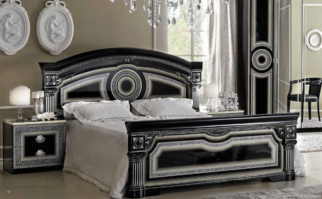 Aida 3 Piece Queen Bedroom Set In Black/Silver - Aidabedq.Sblack/Silv - 3Set | ESF | Home Elegance USA