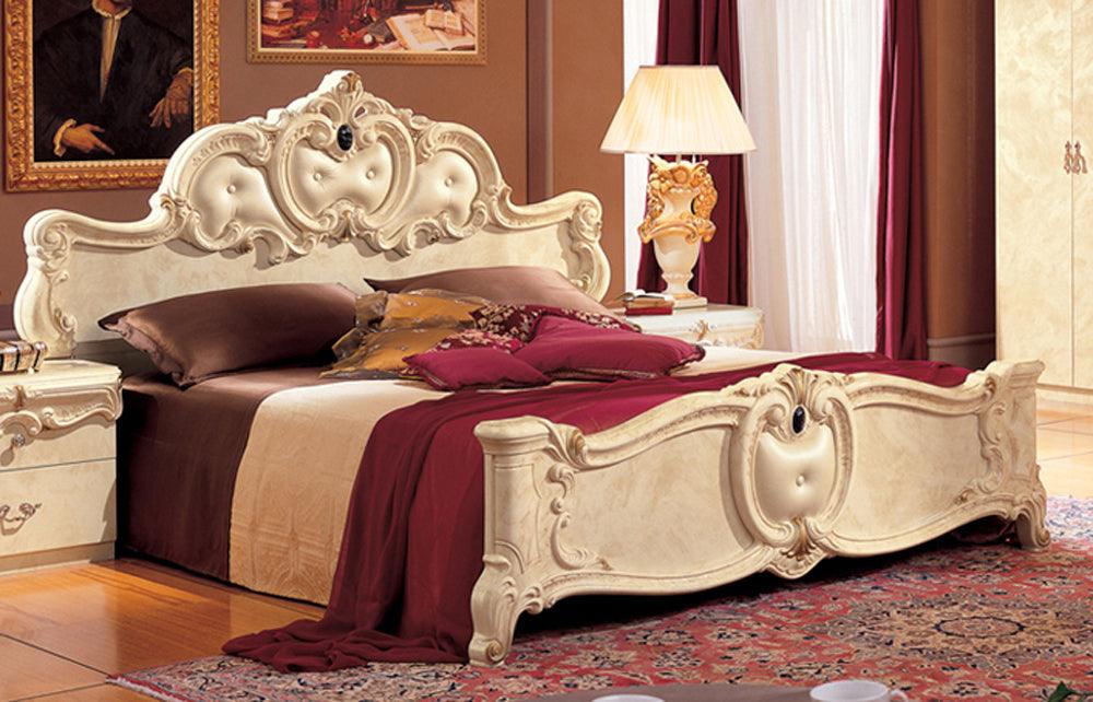 Barocco 3 Piece Queen Bedroom Set In Ivory - Baroccobedq.S - 3Set | ESF | Home Elegance USA