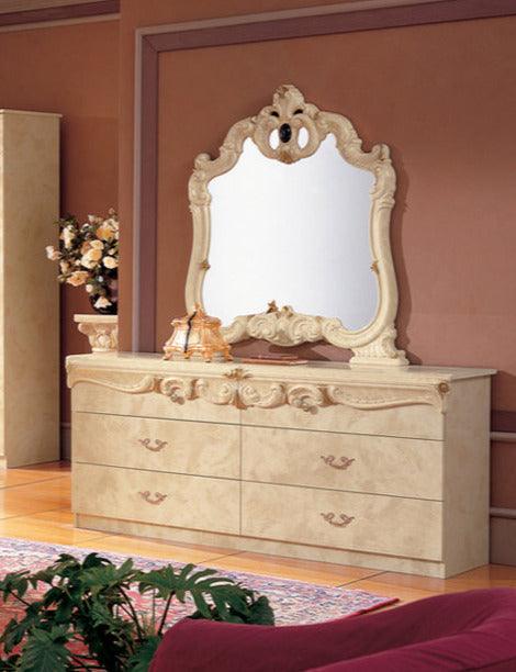Barocco Double Dresser With Mirror In Ivory - Baroccodresser - M | ESF | Home Elegance USA