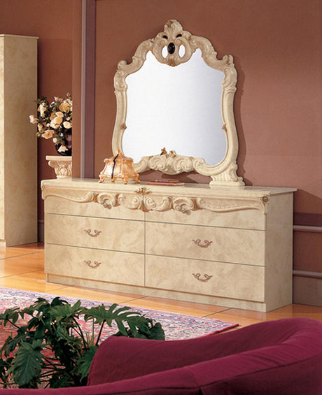 Barocco 5 Piece Eastern King Bedroom Set In Ivory - Baroccobedk.S.Ivory-5Set | ESF