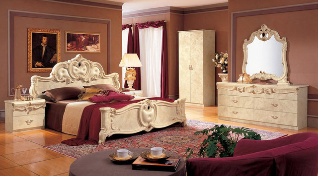 Barocco 6 Piece Eastern King Bedroom Set In Ivory - Baroccobedk.S.Ivory - 6Set | ESF | Home Elegance USA
