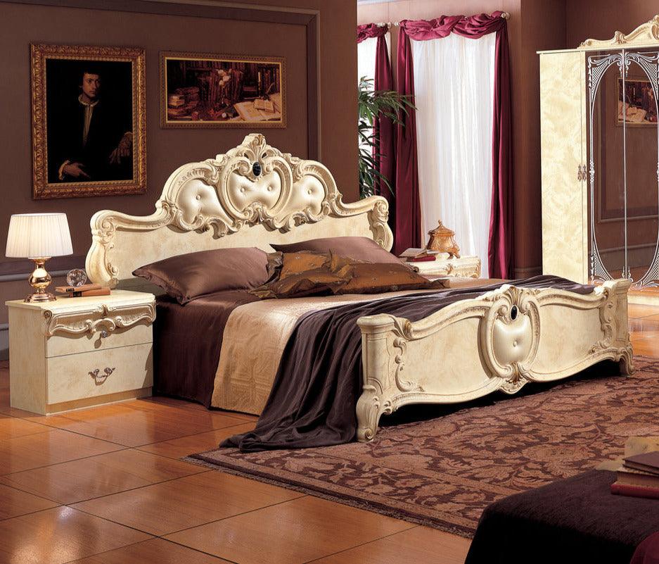 Barocco 3 Piece Eastern King Bedroom Set In Ivory - Baroccobedk.S.Ivory - 3Set | ESF | Home Elegance USA