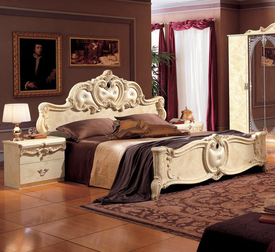 Barocco 3 Piece Queen Bedroom Set In Ivory - Baroccobedq.S - 3Set | ESF | Home Elegance USA