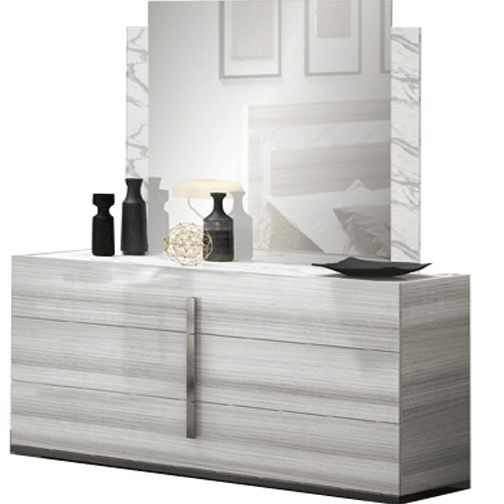 Carrara Dresser With Mirror In Grey - Carraradressergrey - M | ESF | Home Elegance USA