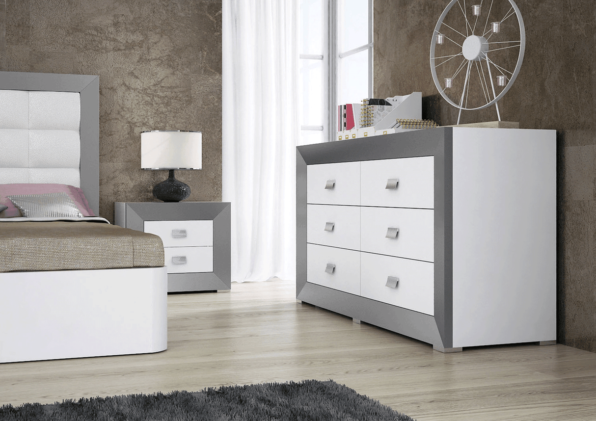 Esf Furniture - Margo Dresser In White/Grey - Margodresser