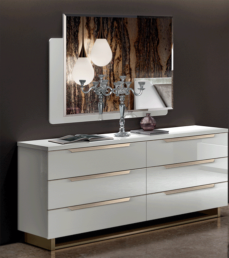 Esf Furniture - Smart Double Dresser With Mirror In White - Smartdresser-Mr