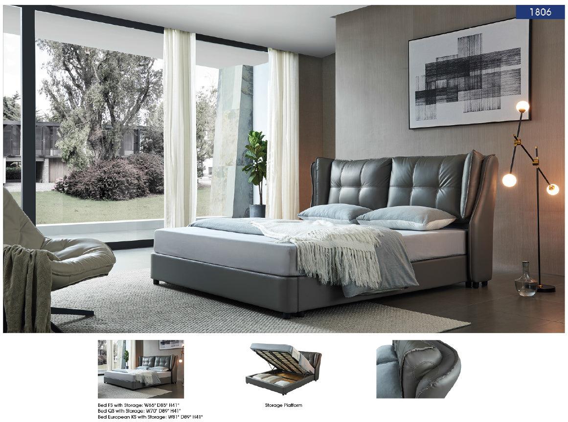 Esf Furniture - Extravaganza Full Size Bed With Storage In Grey - 1806Fsbed