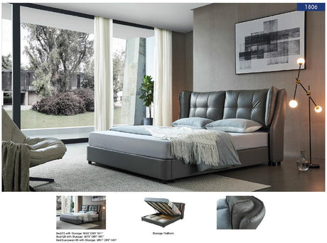 Extravaganza Full Size Bed With Storage In Grey - 1806Fsbed | ESF