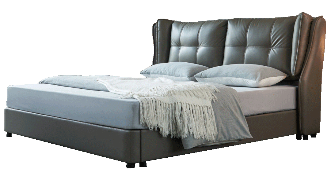 Esf Furniture - Extravaganza Queen Bed With Storage In Grey - 1806Qsbed