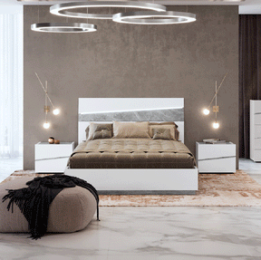 Camelgroup Italy Alba 3 Piece King Bedroom Set In White - Albaks-3Set | ESF