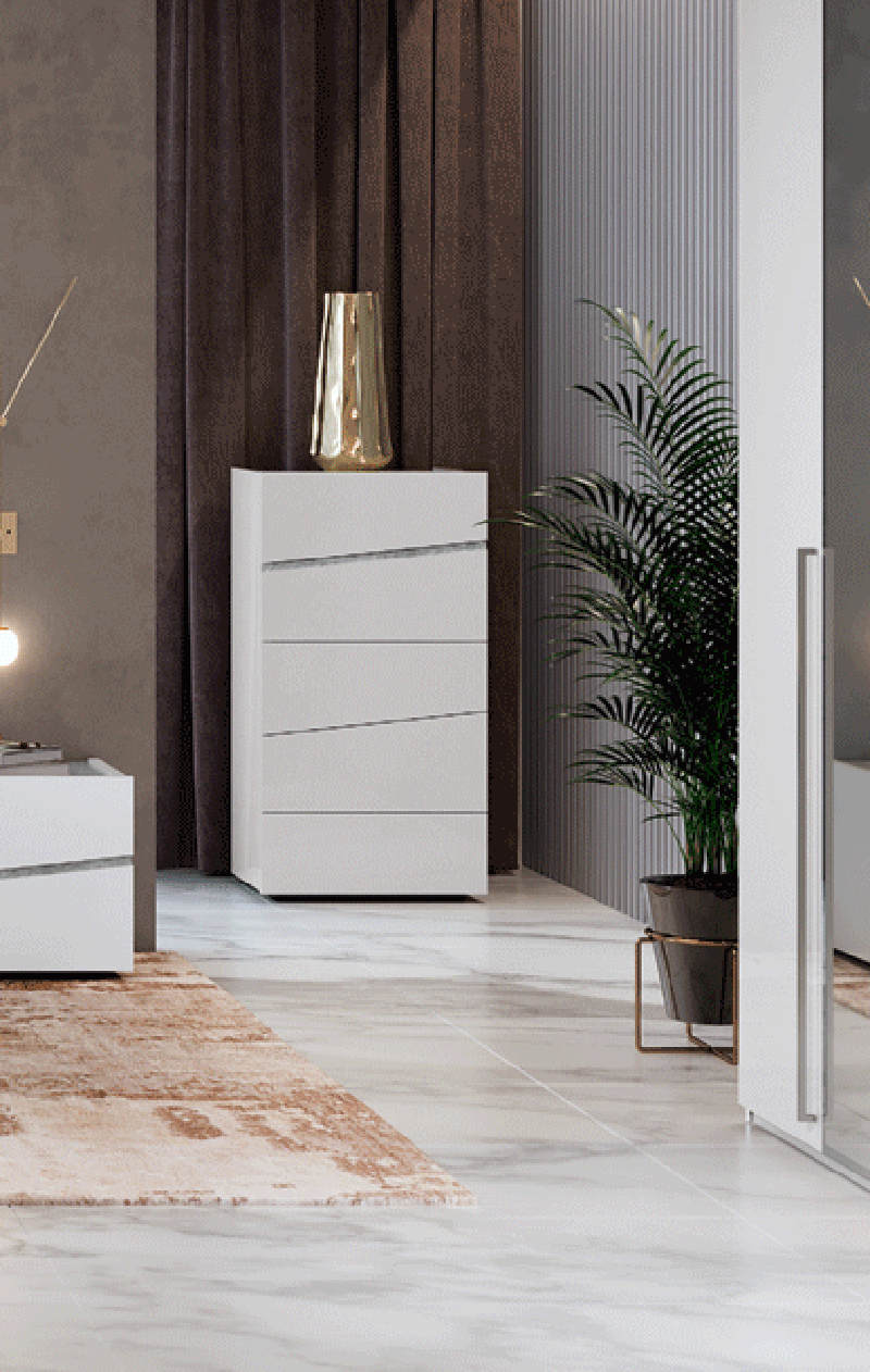 Camelgroup Italy Alba 6 Piece King Bedroom Set In White - Albaks - 6Set | ESF | Home Elegance USA