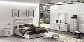 Carrara 5 Piece Queen Bedroom Set In Grey - Carrarabedqsgrey-5Set | ESF