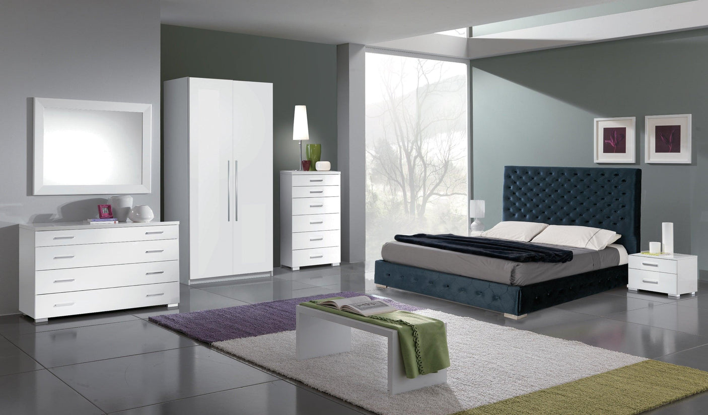 Esf Furniture - Leonor Blue 5 Piece Queen Storage Bed With Momo Casing - Leonorbedqsblue-5Set