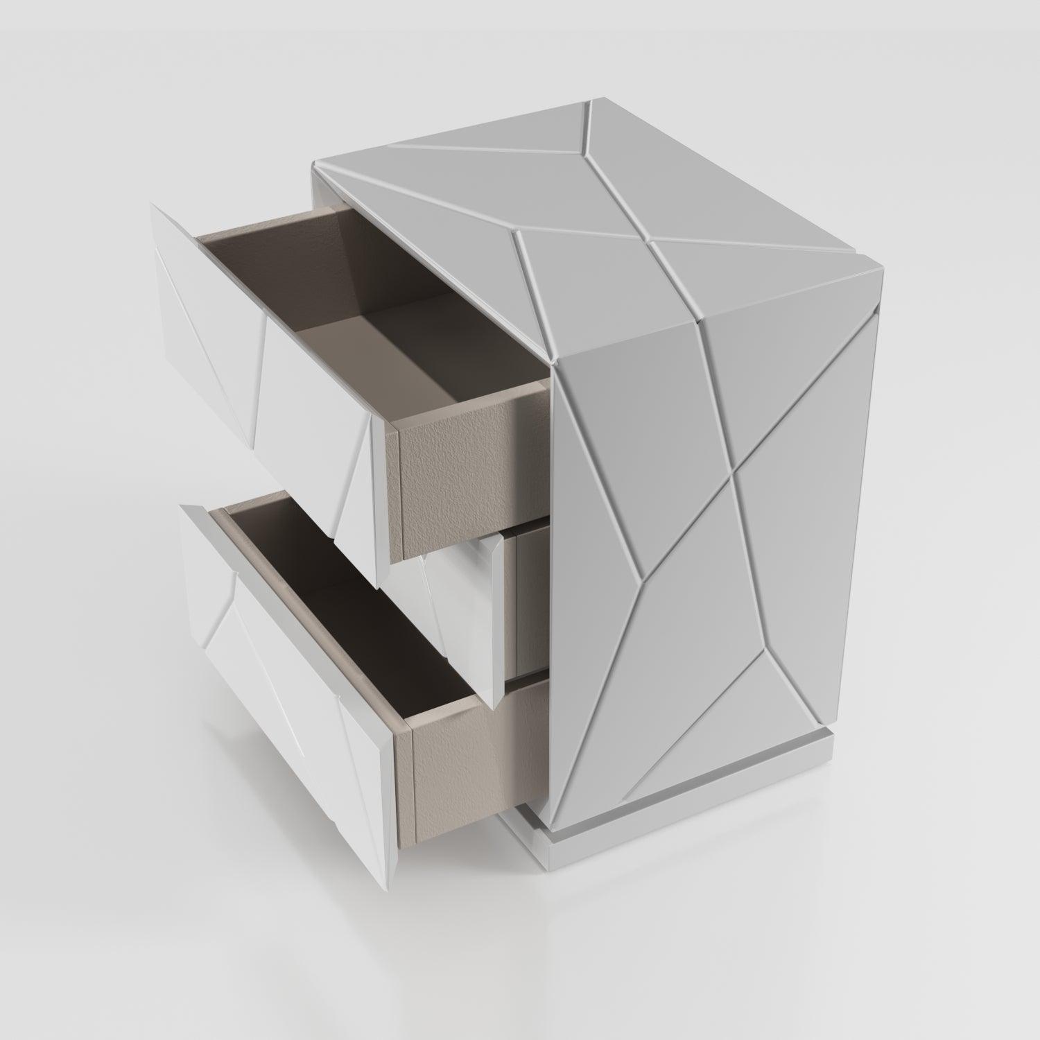 Esf Furniture - Majesty 3 Piece King Bedroom W/Light And Kiu Cases - Majestyks-3Set-Kiu