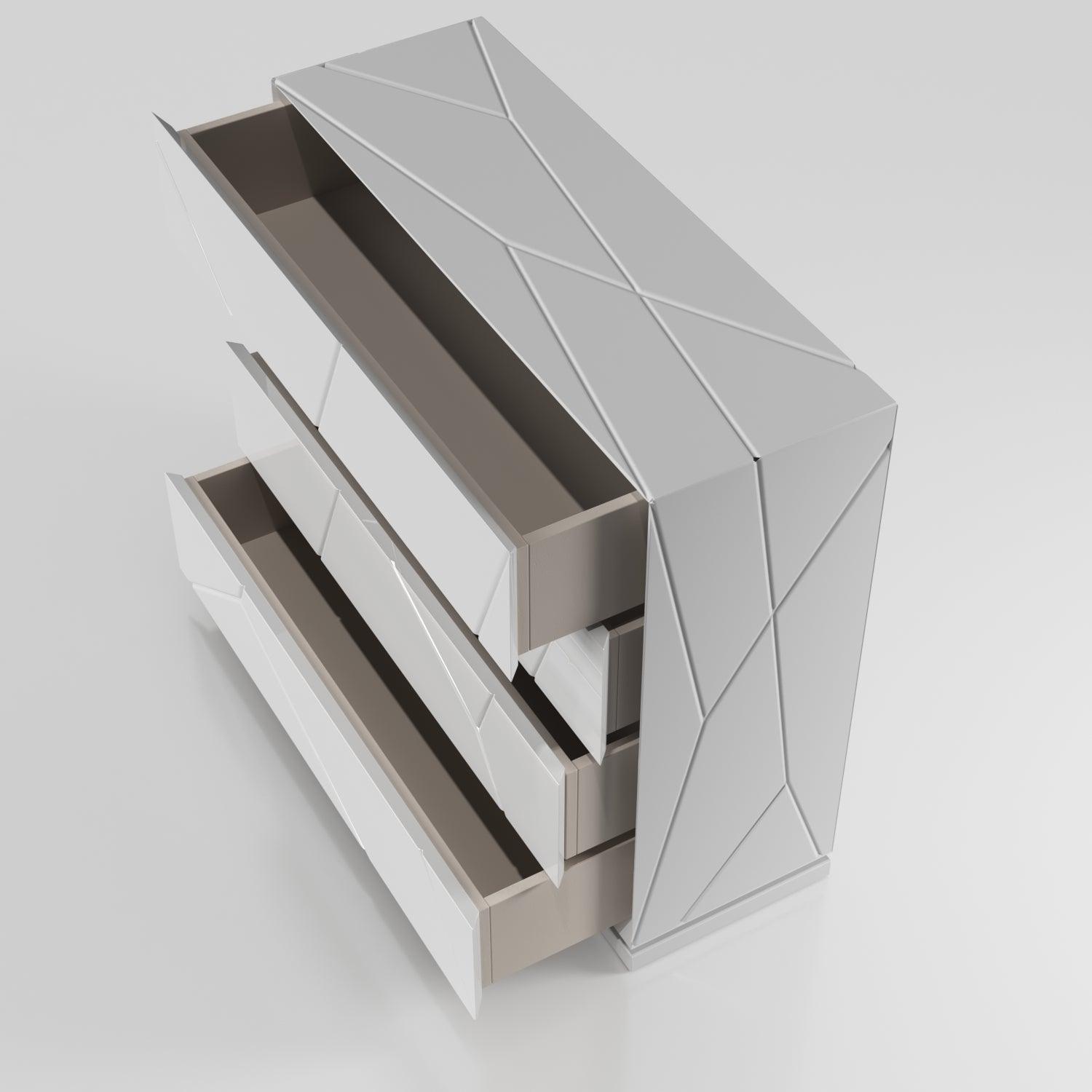 Esf Furniture - Majesty 5 Piece King Bedroom W/Light And Kiu Cases - Majestyks-5Set-Kiu