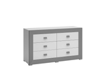 Esf Furniture - Margo 4 Piece Twin Size Storage Bedroom Set In White/Grey - Margotsbed-4Set