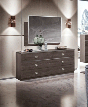 Nabucco Double Dresser With Mirror In Silver Birch - Nabuccodd-M | ESF
