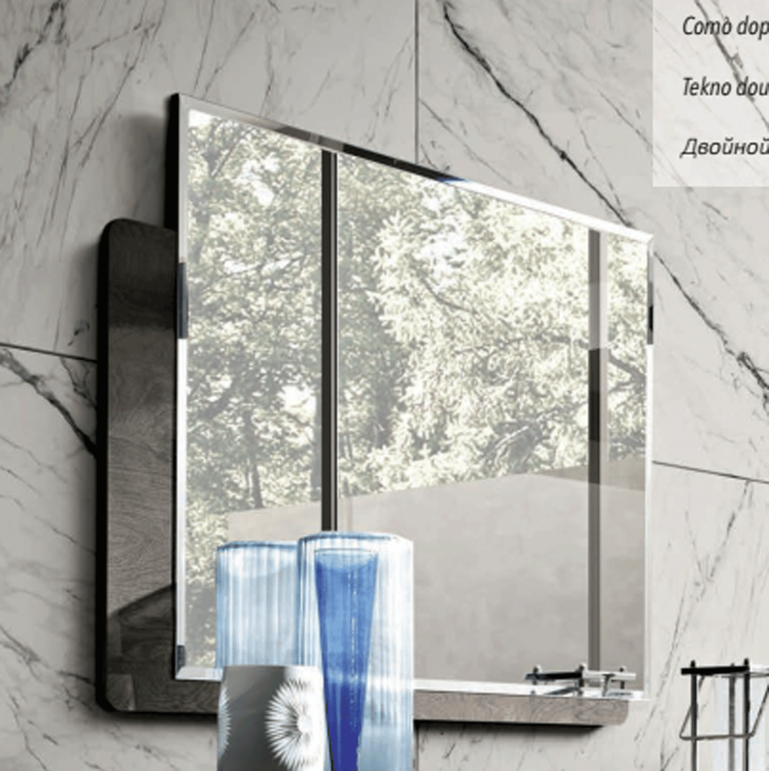 Esf Furniture - Nabucco Double Dresser With Mirror In Silver Birch - Nabuccodd-M