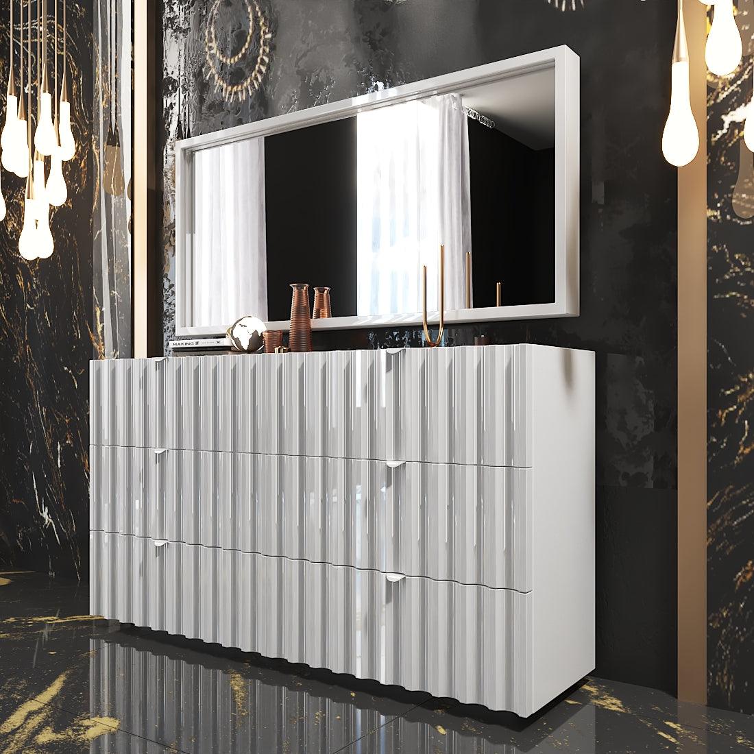 Esf Furniture - Orion Double Dresser In White - Orionddresser