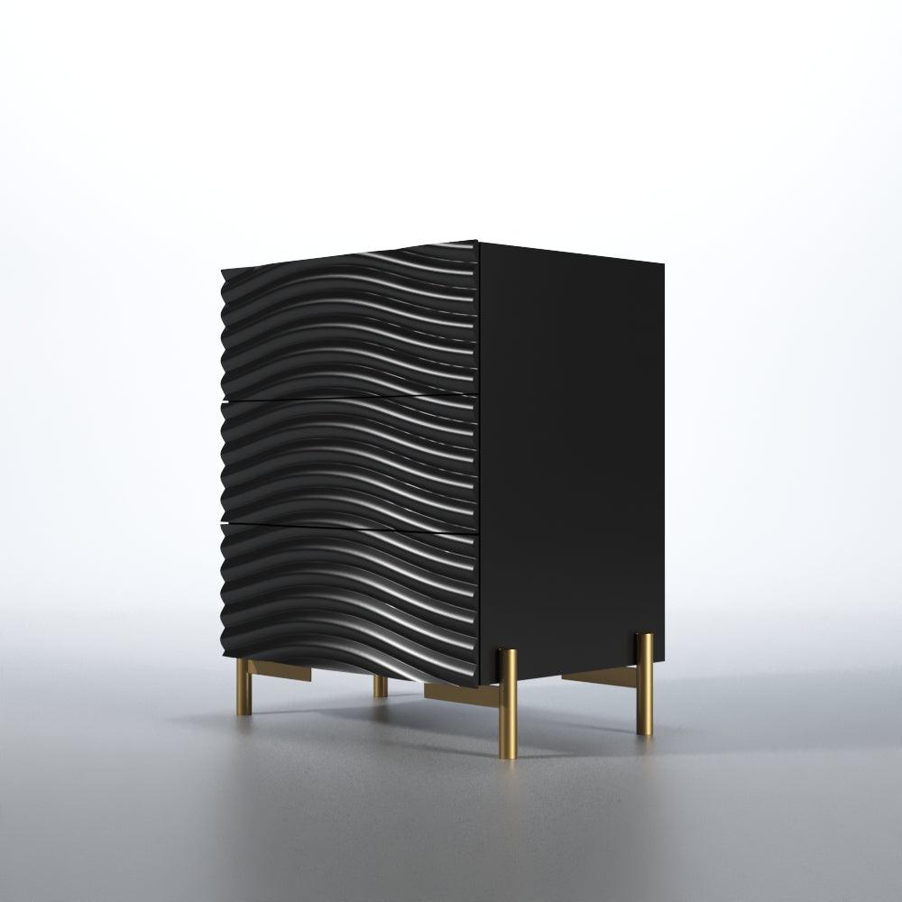 Esf Furniture - Franco Spain Wave 5 Piece Queen Bedroom Set In Dark Grey - Waveqsbedgrey-5Set