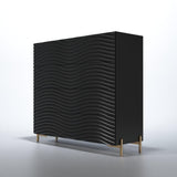 Esf Furniture - Franco Spain Wave Single Dresser With Mirror In Dark Grey - Wavesingledressegrey-M