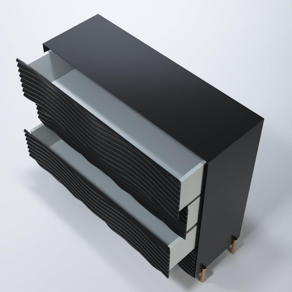 Esf Furniture - Franco Spain Wave 5 Piece King Bedroom Set In Dark Grey - Waveksbedgrey-5Set