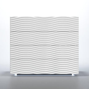 Wave Single Dresser with Light in White (Shiny) – Modern Bedroom Storage by ESF Furniture