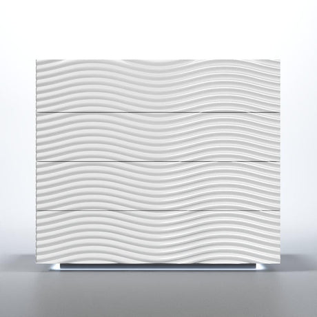 Franco Spain Wave Single Dresser With Mirror In White - Wavesingledressewhit-Mr | ESF