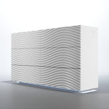 Esf Furniture - Franco Spain Wave Double Dresser With Mirror In White - Wavedoubledressewhit-Mr