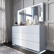 Franco Spain Wave Double Dresser With Mirror In White - Wavedoubledressewhit-Mr | ESF