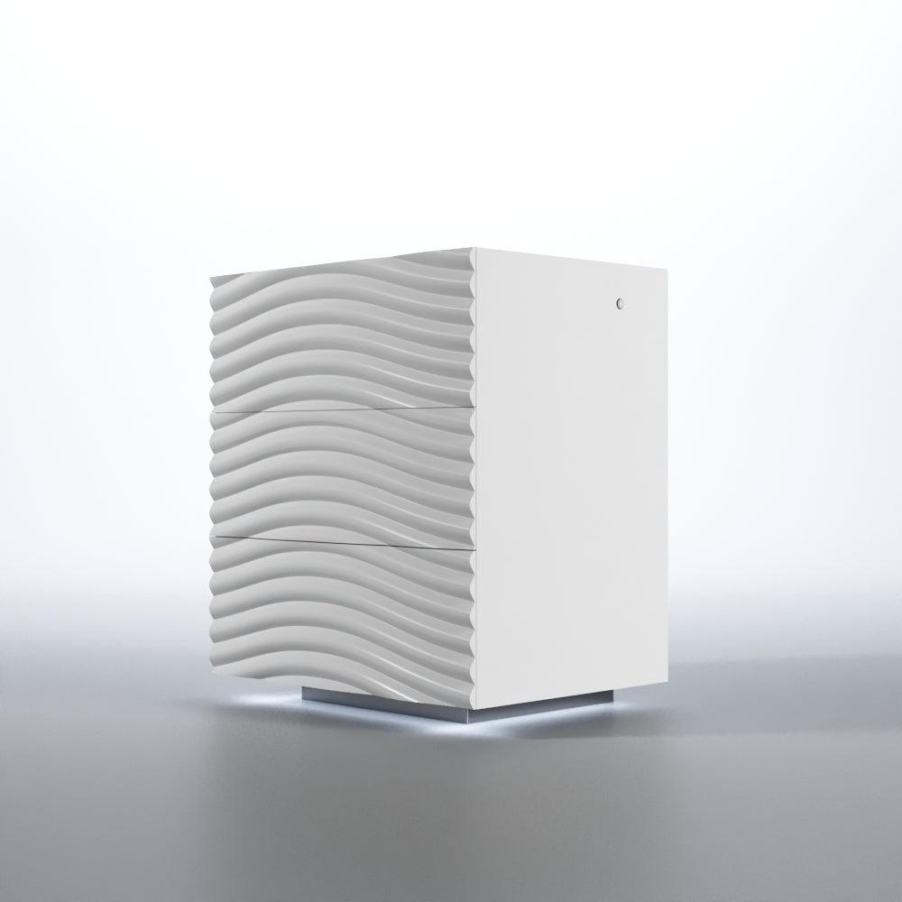 Esf Furniture - Franco Spain Wave 3 Drawers Left Nightstand In White - Wavenswhiteleft