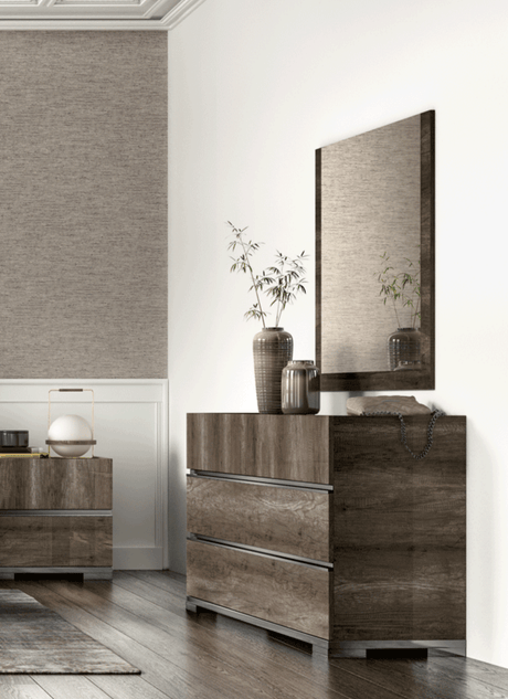 Status Italy Kamea Dresser With Mirror In Vintage Oak - Kameadresser-M | ESF