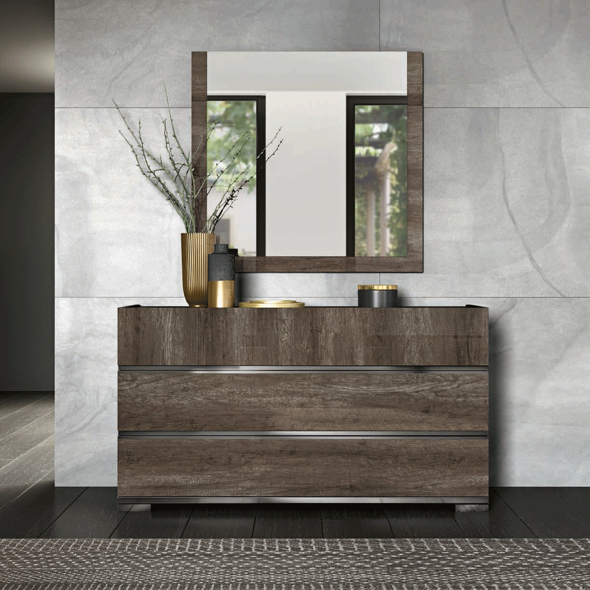 Esf Furniture - Status Italy Kamea Dresser In Vintage Oak - Kameadresser