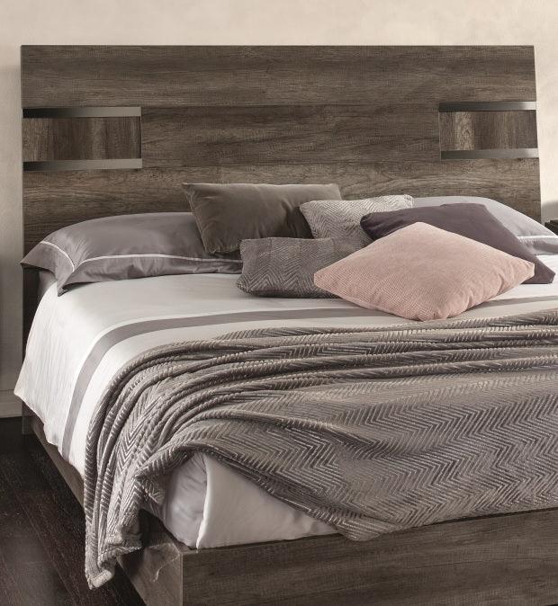 Status Italy Kamea Queen Size Bed In Vintage Oak - Kameaqs | ESF