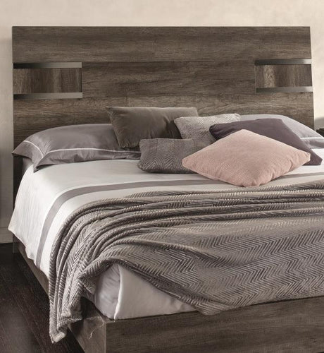 Status Italy Kamea Queen Size Bed In Vintage Oak - Kameaqs | ESF