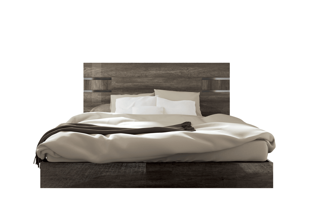 Esf Furniture - Status Italy Kamea 5 Piece Eastern King Bedroom Set In Vintage Oak - Kameaks-5Set