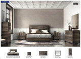 Esf Furniture - Status Italy Kamea 5 Piece Eastern King Bedroom Set In Vintage Oak - Kameaks-5Set