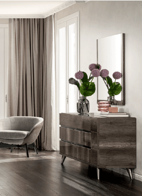 Medea Double Dresser With Mirror In Vintage Oak - Medeadresser-M | ESF