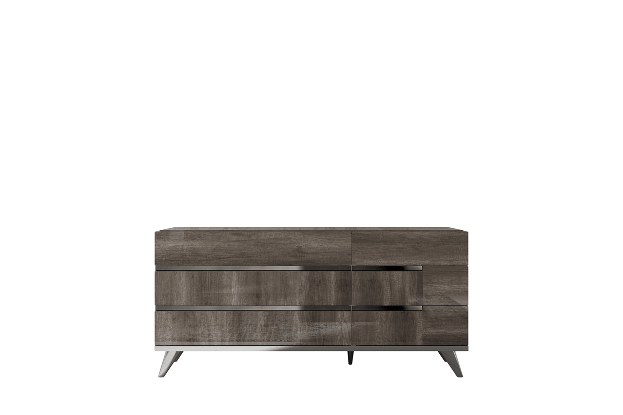 Esf Furniture - Medea 6 Piece Eastern King Bedroom Set In Vintage Oak - Medeaks-6Set