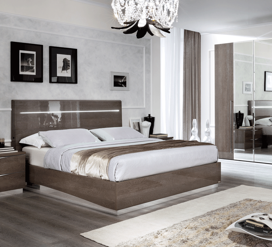 Esf Furniture - Platinum Legno King Size Bed In Silver Birch - Platinumbedkslegno