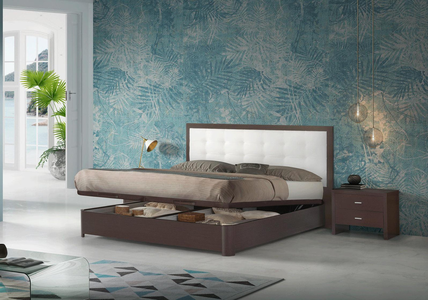 Esf Furniture - Regina 3 Piece Queen Storage Bedroom Set In Wenge - Reginabedqs-3Set