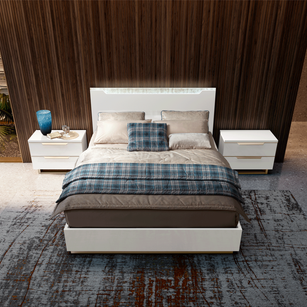 Esf Furniture - Smart 3 Piece Queen Bedroom Set In White - Smartqsbed-3Set