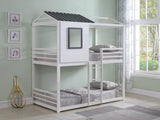 Belton House-Themed Twin Over Twin Bunk Bed White By Coaster Furniture - Home Elegance USA
