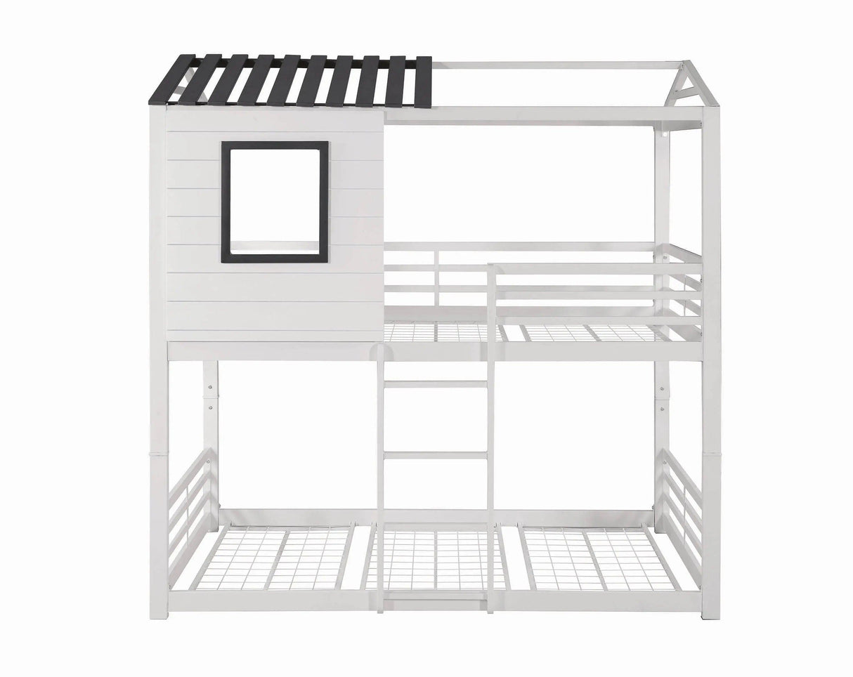 Belton House-Themed Twin Over Twin Bunk Bed White by Coaster Furniture Coaster Furniture