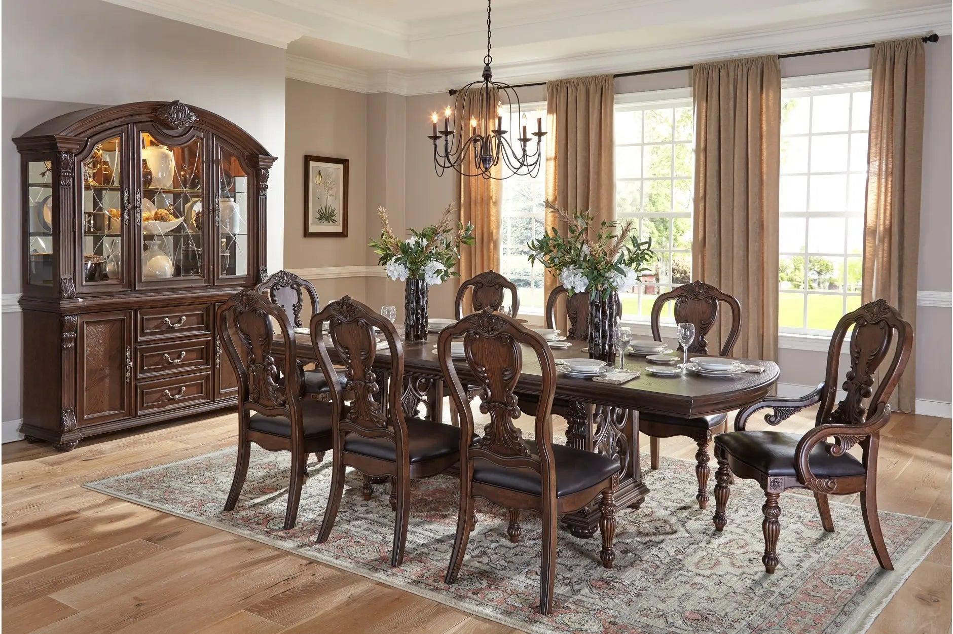 Bergen Dining Room Set In Dark Oak | Homelegance - Table+(2) Arm Chairs+(4)  Side Chairs, image size:1880x1250