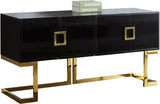 Beth Sideboard / Buffet in Black Lacquer with Gold Base by Meridian Furniture Meridian Furniture