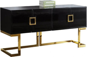 Beth Sideboard / Buffet In Black Lacquer With Gold Base | Meridian