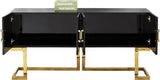 Beth Sideboard / Buffet in Black Lacquer with Gold Base by Meridian Furniture Meridian Furniture